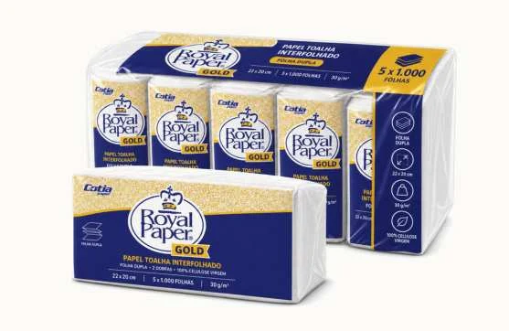 Toalha Interfolhada Gold Dupla - Royal Paper Gold