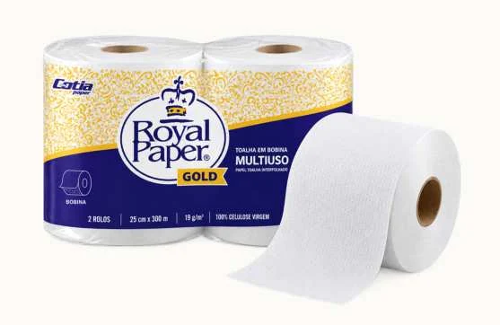 Toalha em Bobina Multiuso Gold - Royal Paper Gold