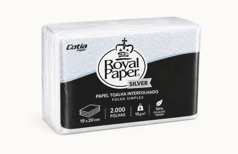 Toalha Interfolhada Silver - Royal Paper Silver